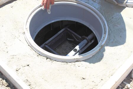 A septic tank under construction