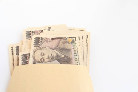 Japanese bills and envelopesの写真素材