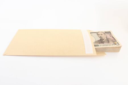 Japanese bills and envelopesの写真素材