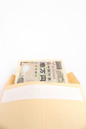 Japanese bills and envelopesの写真素材