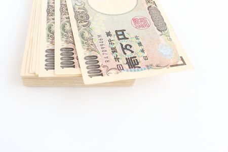 Many Japanese billsの写真素材