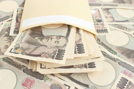 Many Japanese billsの写真素材