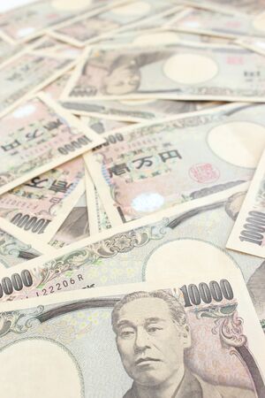 Many Japanese billsの写真素材