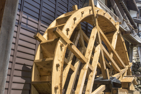 A wooden water millの写真素材