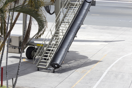 Boarding an aircraftの写真素材