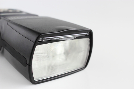 Close up of camera's strobeの写真素材