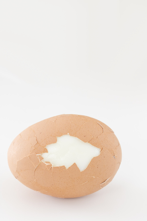 Cracked boiled eggs