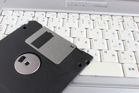 Floppy disk and laptopの写真素材