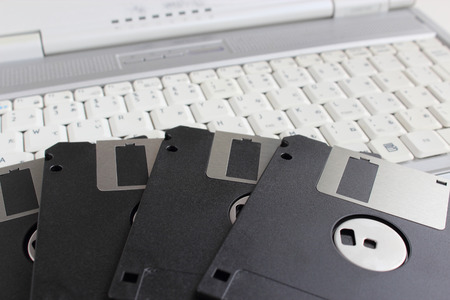 Floppy disk and laptopの写真素材