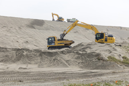 Embankment work on Nakadashima sand dune