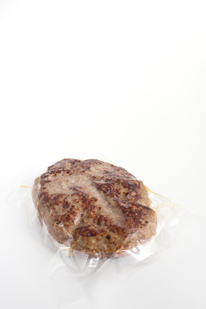 Frozen hamburger steakの写真素材