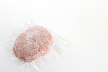 Frozen hamburger steakの写真素材