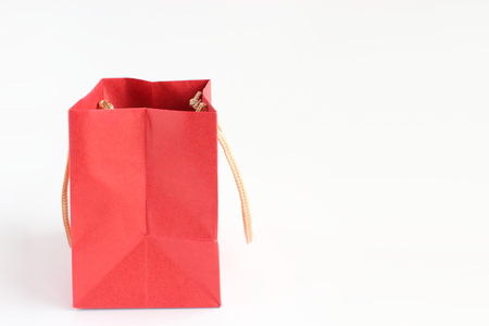Red paper bagの写真素材