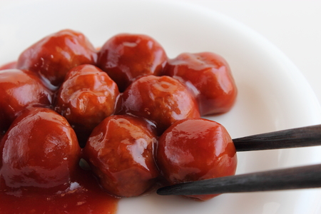 Meatballs and saucesの写真素材