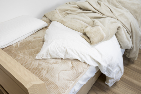 Bed and blanketの写真素材