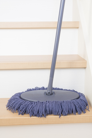 Cleaning the stairsの写真素材