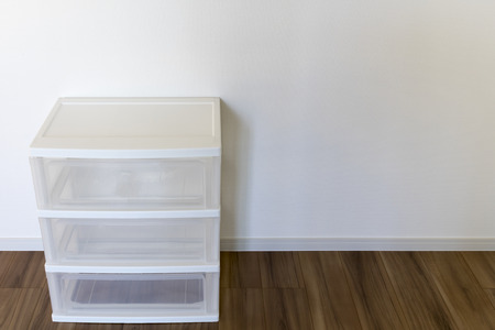 White plastic drawerの写真素材