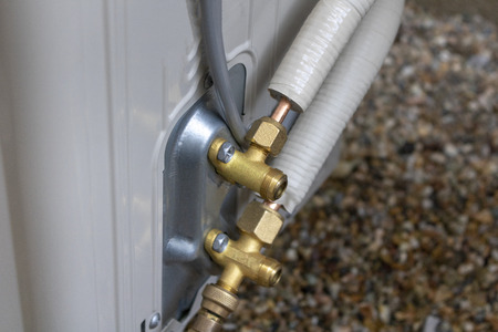 air conditioning piping installationの写真素材