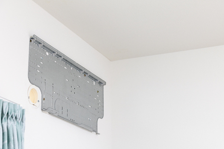 Installation work of air conditionerの写真素材