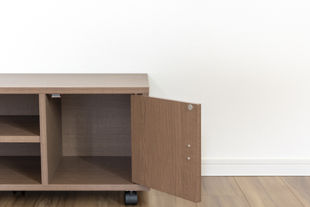 Newly built housing room and TV standの写真素材