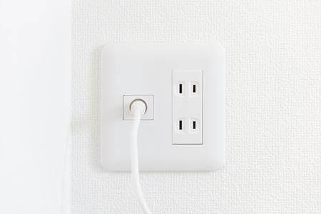 Electric outlet and TV outletの写真素材