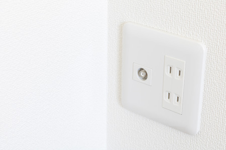 Electric outlet and TV outletの写真素材