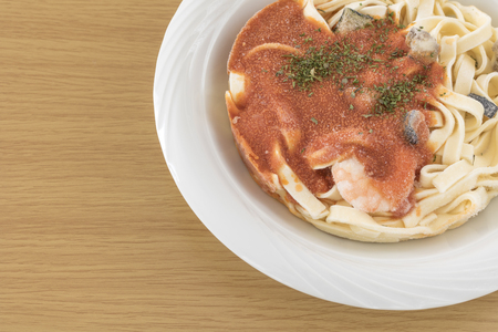Frozen spaghetti bologneseの写真素材