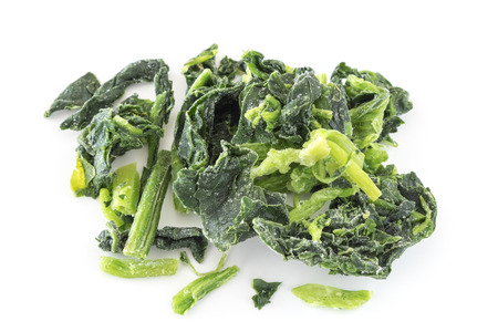 Boiled and frozen spinachの写真素材