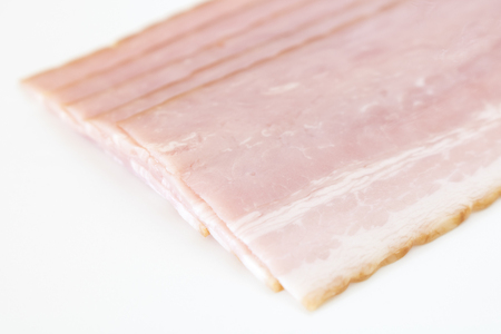 Sliced and arranged baconの写真素材