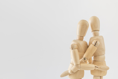 Hugging drawing dollの写真素材