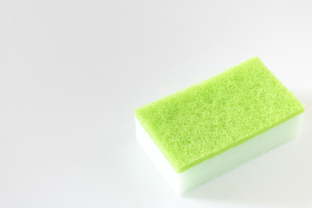 Cube sponge scour isolated on whiteの写真素材