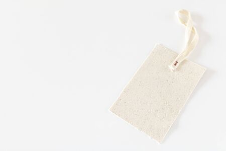 Tags made of white cloth