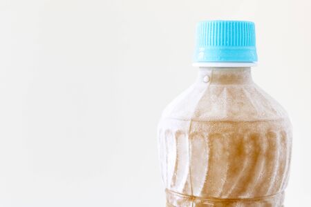 Frozen plastic bottle of barley teaの写真素材