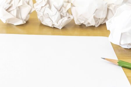 Blank paper and crumpled paperの写真素材