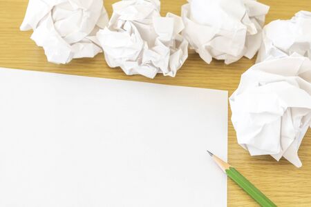 Blank paper and crumpled paperの写真素材