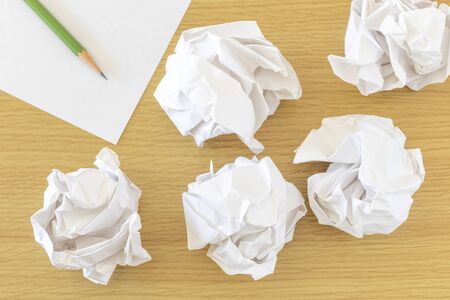 Blank paper and crumpled paperの写真素材