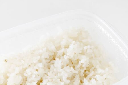 Thaw and eat frozen rice in tapperの写真素材