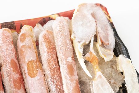 Prepared and frozen crab legsの写真素材