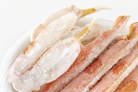 Prepared and frozen crab legsの写真素材
