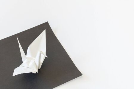 One origami crane made of origamiの写真素材
