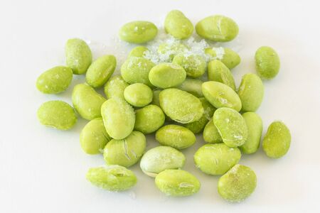 Peeled and frozen edamameの写真素材