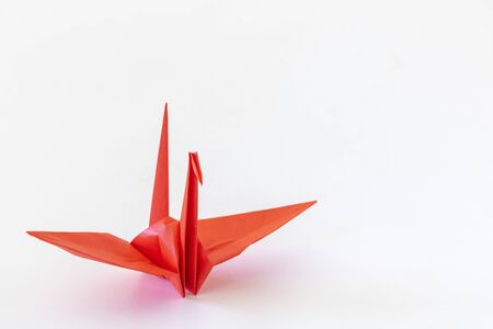 One paper crane made from origamiの写真素材