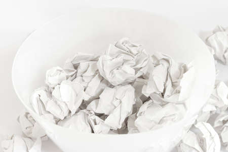 Trash with lots of waste paperの写真素材