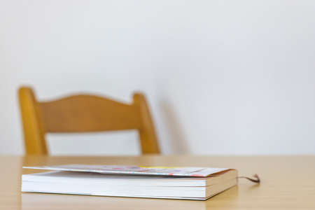 A book placed on the desk