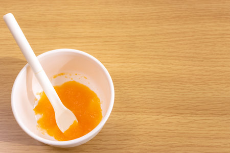 Photograph of baby food using carrotsの写真素材