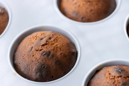 Chocolate cake baked in a silicone mold