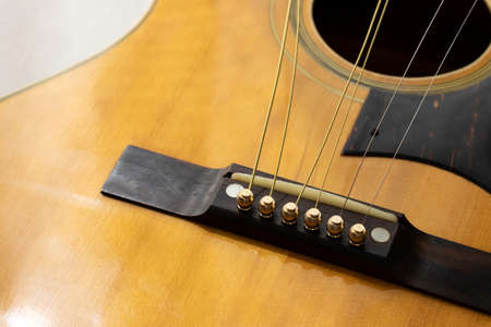 Image of exchanging strings on an acoustic guitar