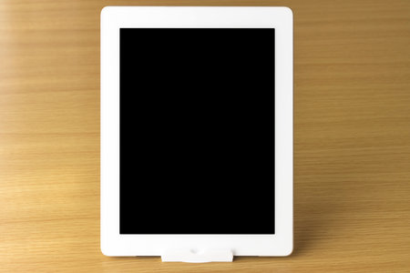 Tablet terminal standing on the table