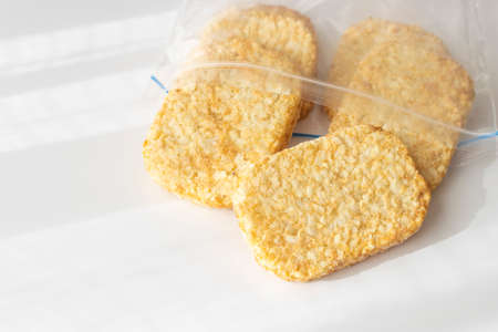 hash brown fried and then frozenの写真素材