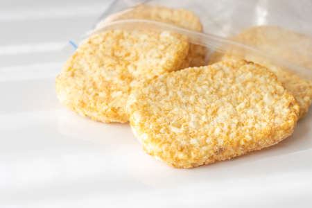 hash brown fried and then frozenの写真素材